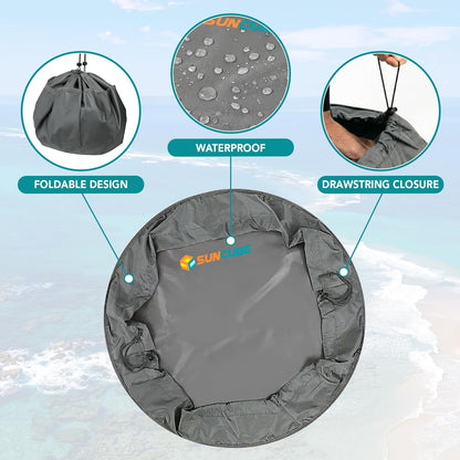 Wetsuit Changing Mat, Waterproof Surf Bag, Drawstring Wetsuit Bag, Surfing Accessories for Kayakers, Dry Bag for Beach, Durable Compact No Leak Mat for Scuba