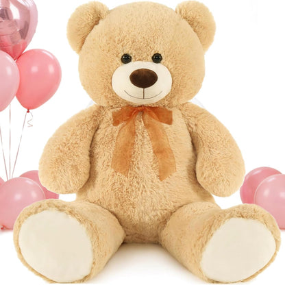 Giant Teddy Bear Stuffed Animal-35.4'' Large Teddy Bear, Soft Large Teddy Bear Plush Toy, Brown Teddy Bear, Big Stuffed Bear for Girl Boy Girlfriend Valentines Christmas Birthday, Light Brown