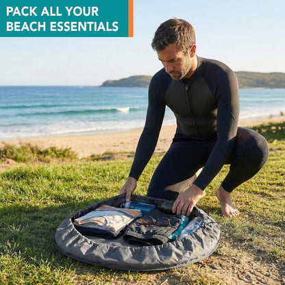 Wetsuit Changing Mat, Waterproof Surf Bag, Drawstring Wetsuit Bag, Surfing Accessories for Kayakers, Dry Bag for Beach, Durable Compact No Leak Mat for Scuba